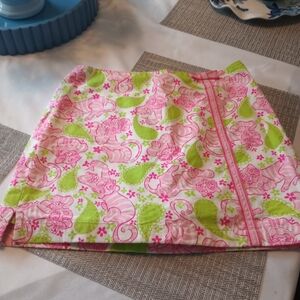 Lilly Pulitzer Blackjack Vibrant Pink and Green Girls Skort